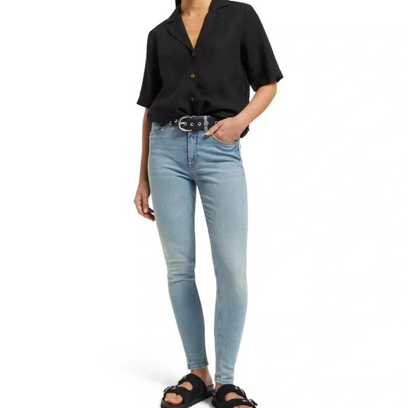 Scotch & Soda Haut High Rise Skinny Jeans Blue Denim Blue Slim Jeans  Size 27 - Picture 2 of 13